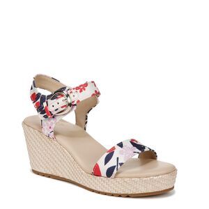 Naturalizer Womens Stella Open Toe Wedge Sandal Multi Floral 9 M